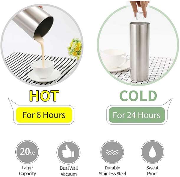Jiageng JG20375279 600ml Straight Drinking Cup With Straw