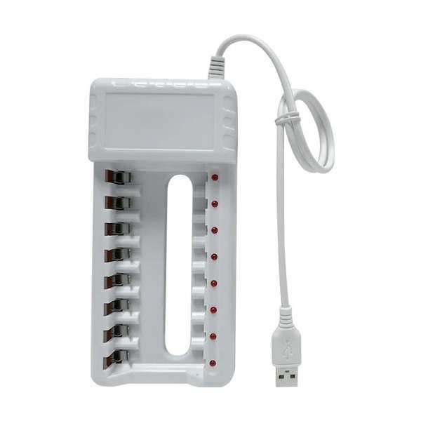 Jiageng JG20375270 8 Slot Intelligent Battery Charger With USB Cable For AA/AAA Ni-MH Rechargeabl...