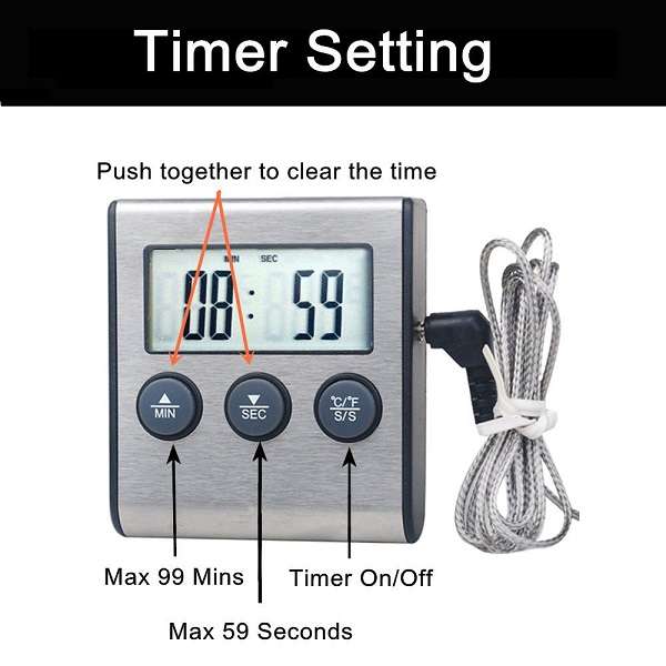 Jiageng JG20375482 Multi-function Digital Grill BBQ Meat Thermometer