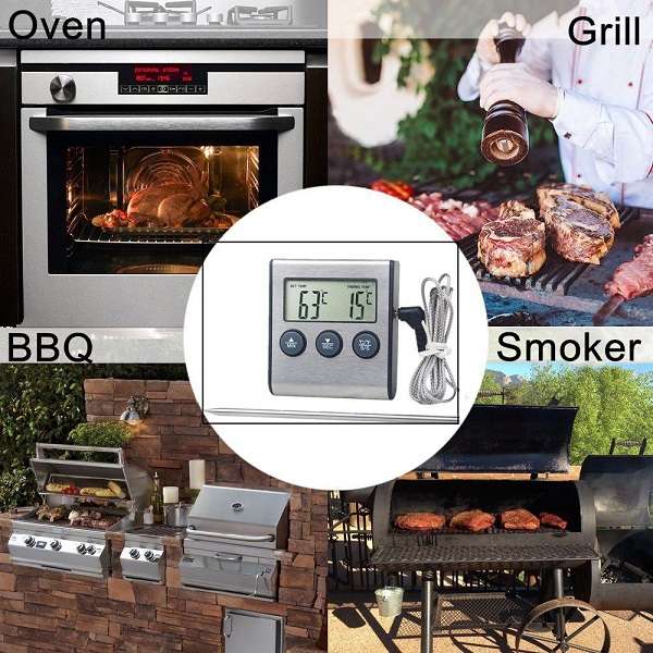 Jiageng JG20375482 Multi-function Digital Grill BBQ Meat Thermometer
