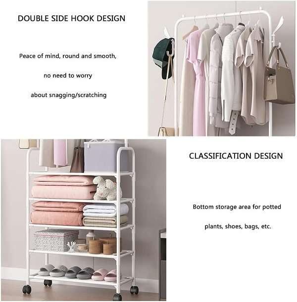 JG20375341 5-Tier 2 In 1 Shoe Rack, Hat And Coat hanger