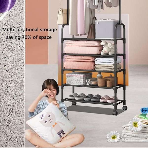JG20375341 5-Tier 2 In 1 Shoe Rack, Hat And Coat hanger
