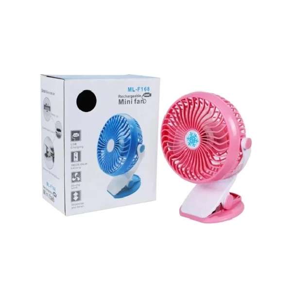 ML-F168 Clip On USB Rechargeable Fan With 3 Modes