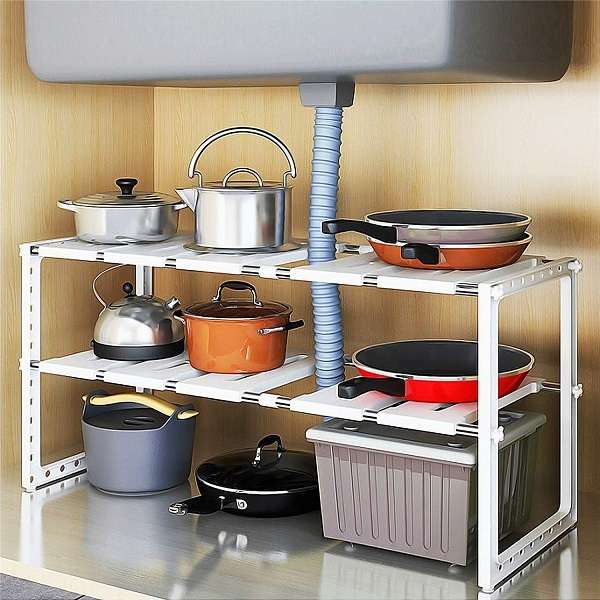 2-Layer Kitchen Storage Rack 50-70cm HFXQ