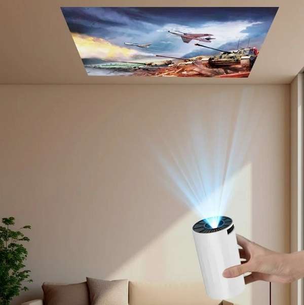 Y5S 2.4ghz Wireless Game Projector With 2 Game Controls And Remote Control