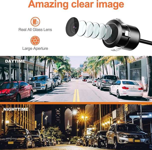 Waterproof HD License Plate Camera, Super Wide Angle Reverse View