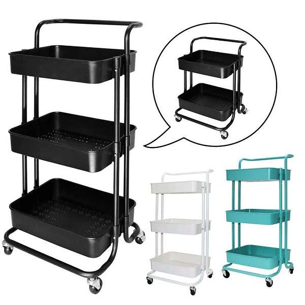 JG20375345 3-Tier Rolling Storage Utility Cart Shelf Organizer