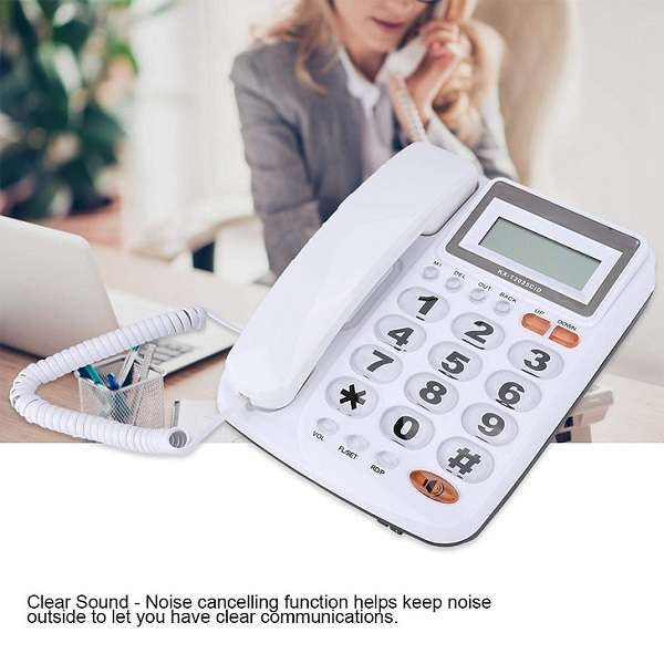 KX-T2025CID Desktop Corded Landline Telephone With Caller ID Display And Auto-Redial