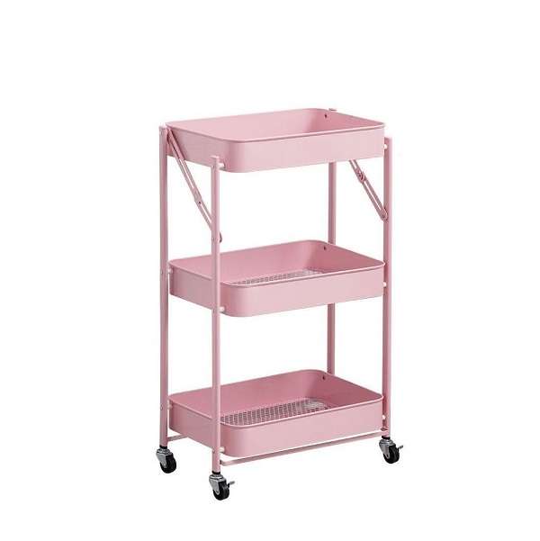 JG20375386 3-Tier Organising Foldable Trolley Shelf