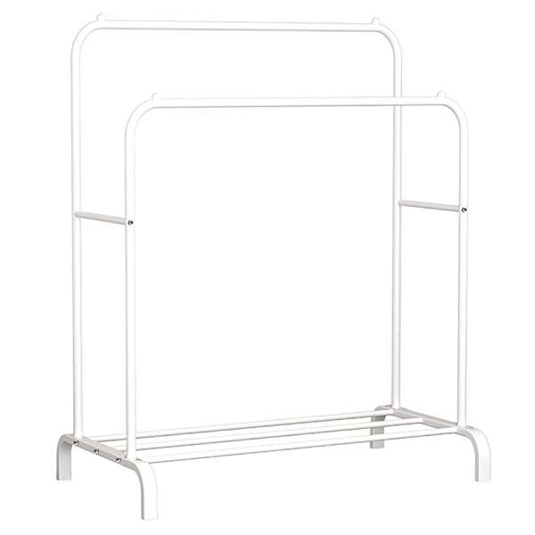 JG20375329 Double Metal Clothing Rail With Shoe Rack