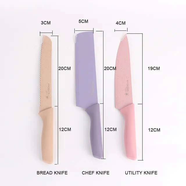 Kitchen Knife Set Gift Corrugated Rainbow Color