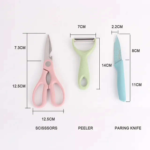Kitchen Knife Set Gift Corrugated Rainbow Color