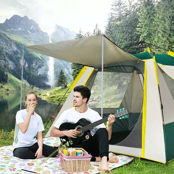 JG20375529 4 Sided Full Floor Camping Tent With 3 Windows And 1 Door