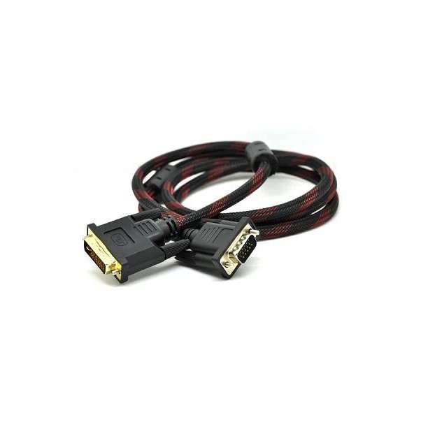 Gold Plated Male VGA 15 Pin To Male DVI 24 +5 Pin Video And Audio Cable 1.5M