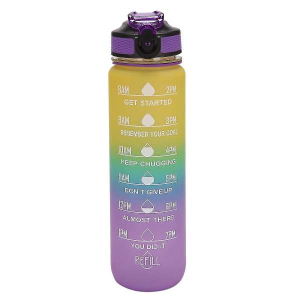 1000ml Motivational Water Bottle With Straw