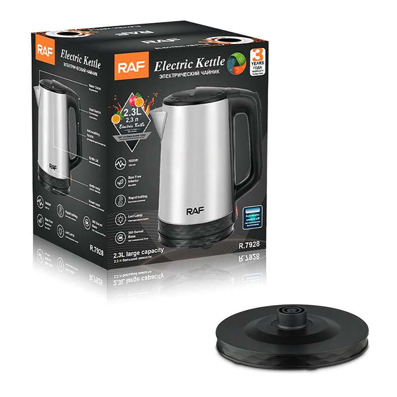 Raf R.7928 2.3L Electric Cordless Kettle 1800W 360 Degree Swivel Base