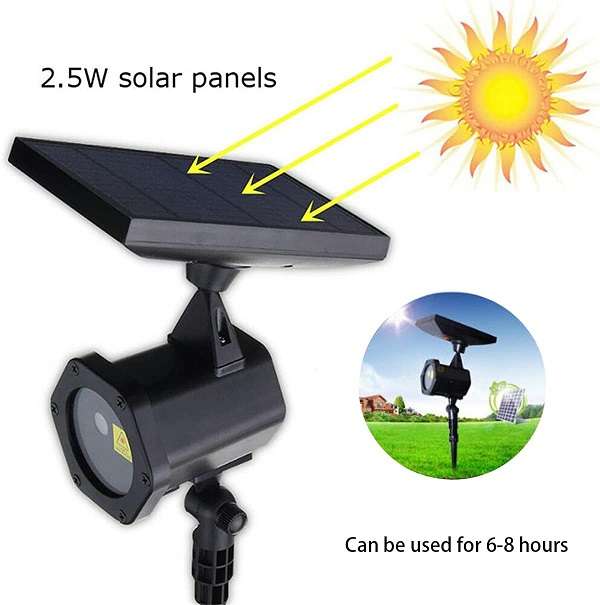 Aerbes AB-TY215 Solar Powered 2200mah Laser Light 2.5W Solar Panel