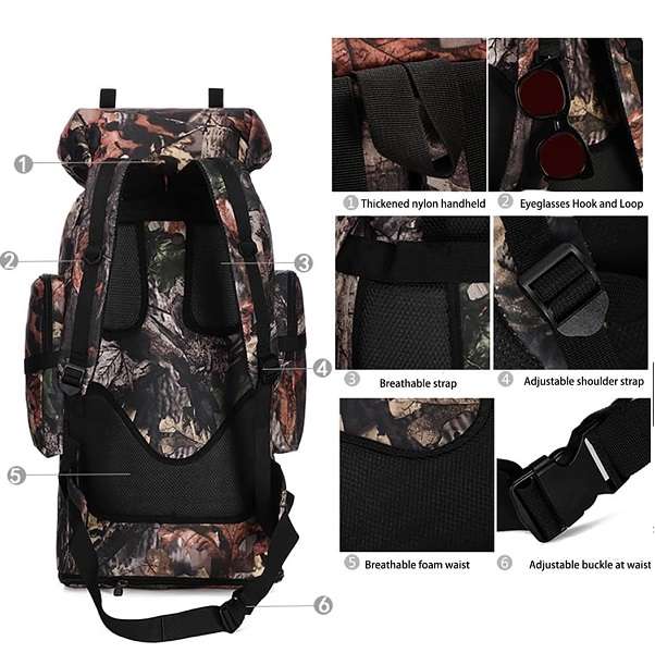 JG20375522 Camouflage Camping/ Hiking Bag 80cm x 50cm
