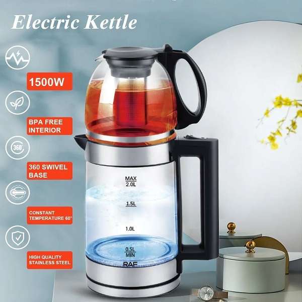 Raf R.7898 Cordless1500W Electric 2L Kettle With 800ml Teapot