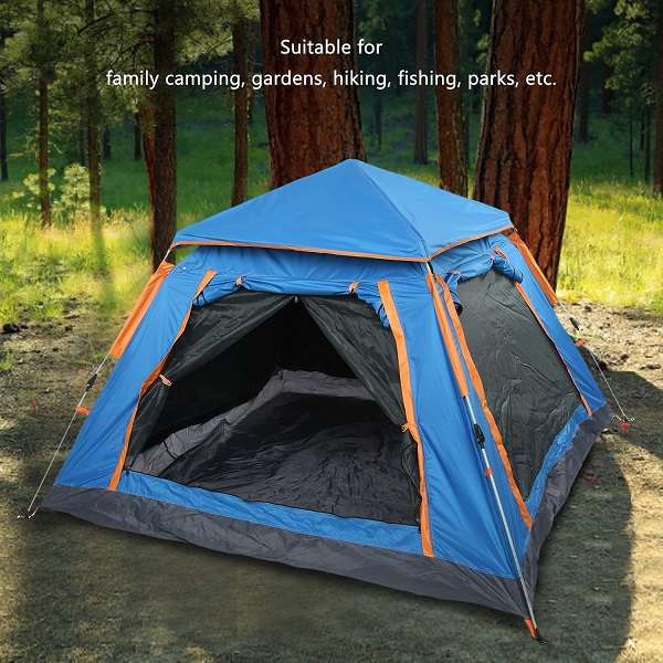 1831310 Square Blue Camping Tent 2.15m x 2.15m x 1.42m