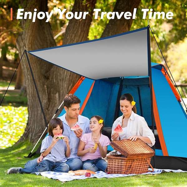 JG20375527 4 Sided Full Floor Camping Tent With 3 Windows  2.15m x 2.15m x 1.42m