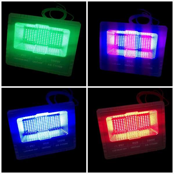 Aerbes AB-T11500 500W 114LED Solar RGB Flood Light 18000mah Battery With Remote Control