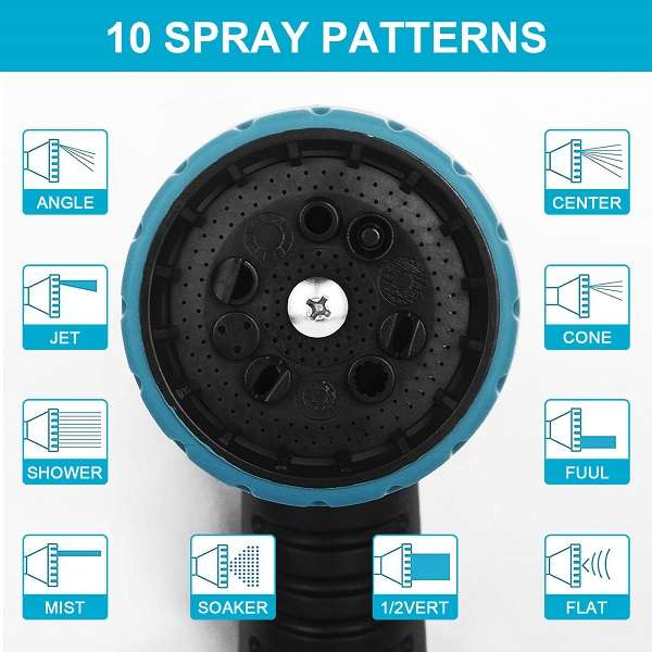 Jiageng JG115-22.5M Expandable Garden Water Hose Pipe, No-Kink With 10 Function Spray Nozzle