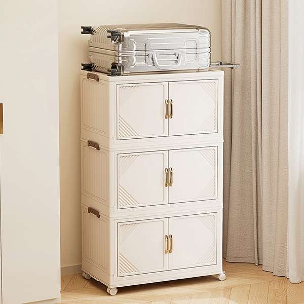 JG20375409 Stackable Collapsible Plastic Storage Containers On Wheels