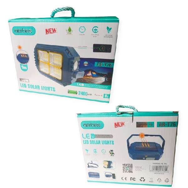 Aerbes AB-T76 Rechargeable 2400Mah Solar Powered LED Work Light With Power Bank 100W