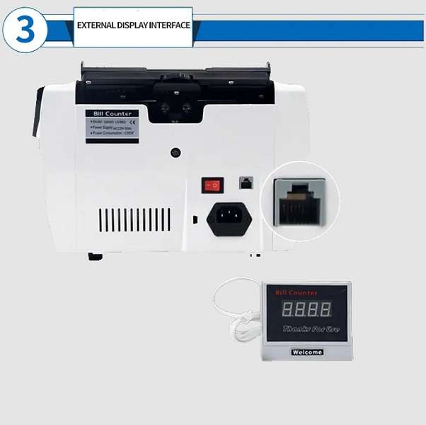 JG20375620 Automatic Detecting Money Counter With UV And Two LCD Display