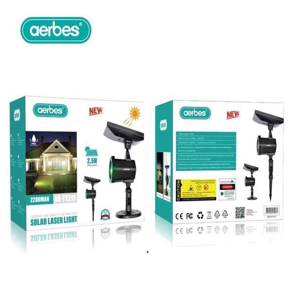 Aerbes AB-TY215 Solar Powered 2200mah Laser Light 2.5W Solar Panel