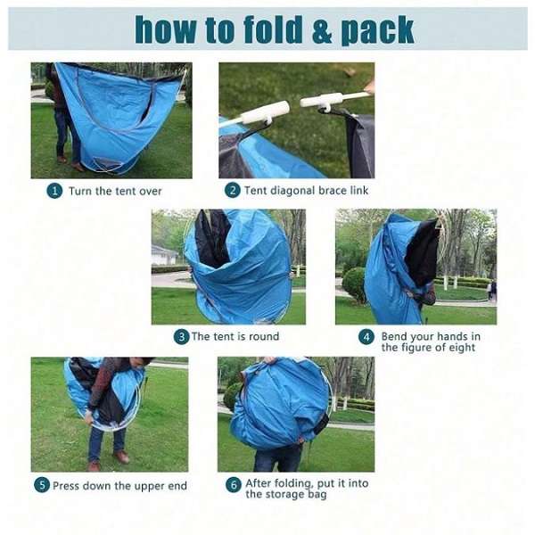 JG20375528 Two Door Automatic Tent 1.9m x 1.9m x 1.2m