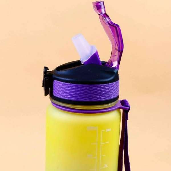 1000ml Motivational Water Bottle With Straw