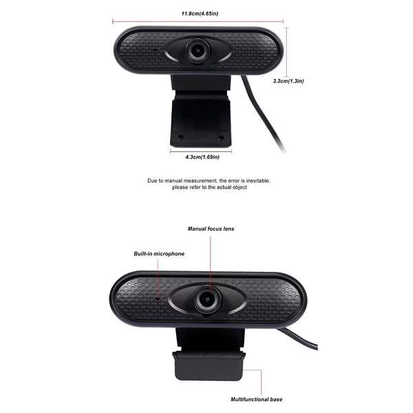 Aerbes AB-SX24 1080P Full HD Web Camera With Built In Microphone For Laptop or  Desktop Conference