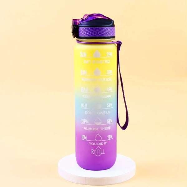 1000ml Motivational Water Bottle With Straw