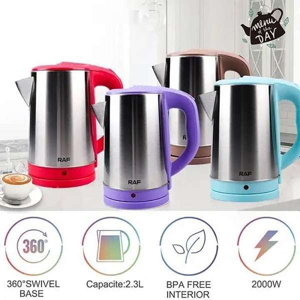 RAF R.7883 Electric Cordless Kettle 2000W With 360 Swivel Base