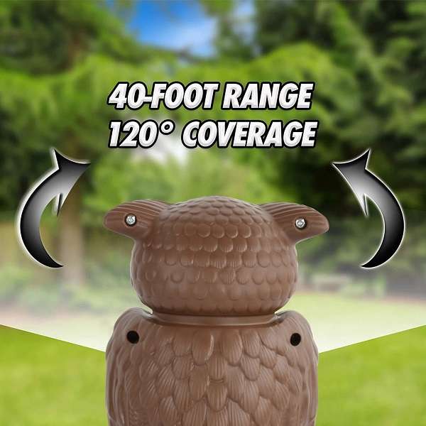JG20375541 Owl Alert Motion Sensor And Ultrasonic Pest Repellent Outdoor Statue With Flashing Eye...