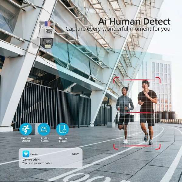 JG20375626 Dual Lens Night Vision Outdoor 4G Camera With V380 Pro App