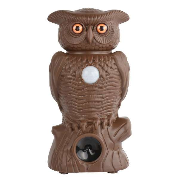 JG20375541 Owl Alert Motion Sensor And Ultrasonic Pest Repellent Outdoor Statue With Flashing Eye...
