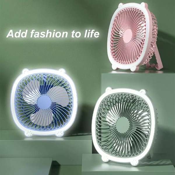 Baihuo MY-7497 Rechargeable 3 Speed Fan 5V 1A With 2 Setting LED Light
