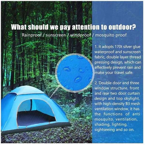 JG20375528 Two Door Automatic Tent 1.9m x 1.9m x 1.2m