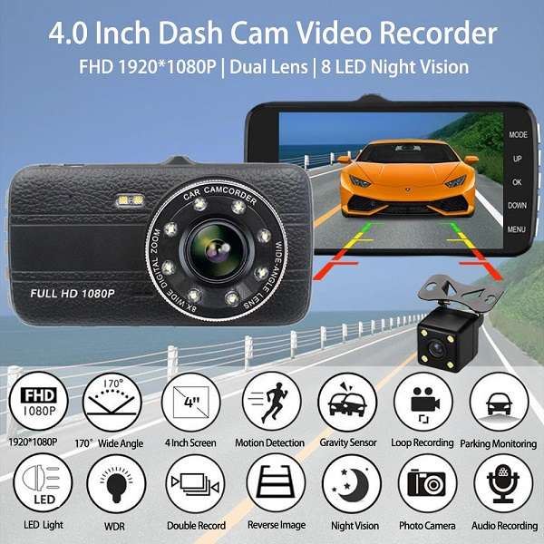 Aerbes AB-Q610 HD 1080P HDR In Vehicle Dual Dashboard Camera