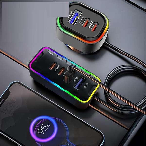 Aerbes AB-CZ33 Car Charger With 4 PD Ports + 3 USB Charging Ports 22.5W