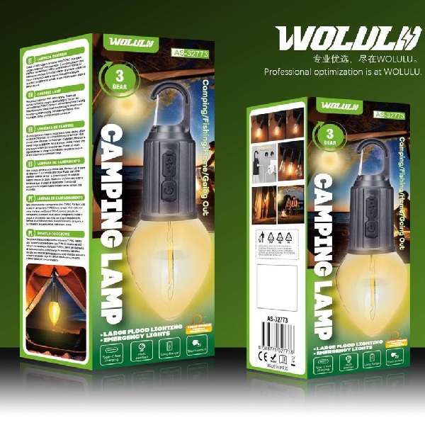 Wolulu AS-32773 Three Gear Hanging Hook Camping Light