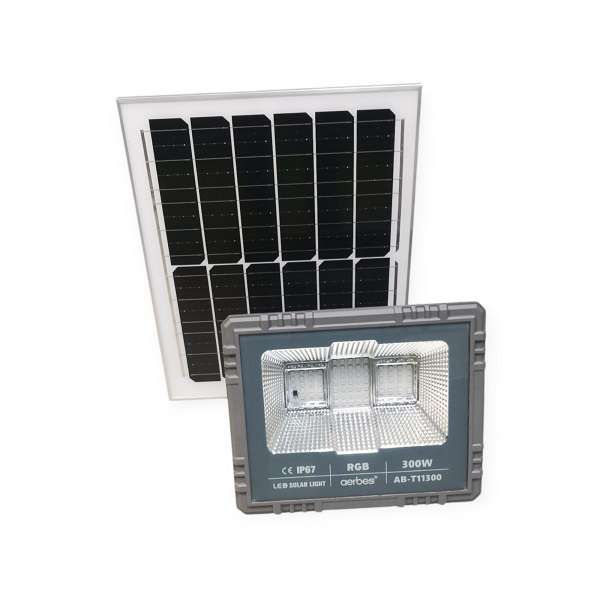 Aerbes AB-T11300 300W 74LED Solar RGB Flood  Light 13000mah Battery With Remote Control
