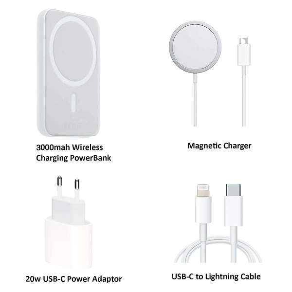 MVP-135 Smart Watch And Bluetooth Earphones Set With 3000mAh Magnetic Wireless Charger