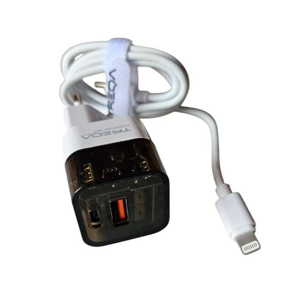 Treqa CS-237PD 38W USB + PD Charging Head With Type C To Lightning Cable