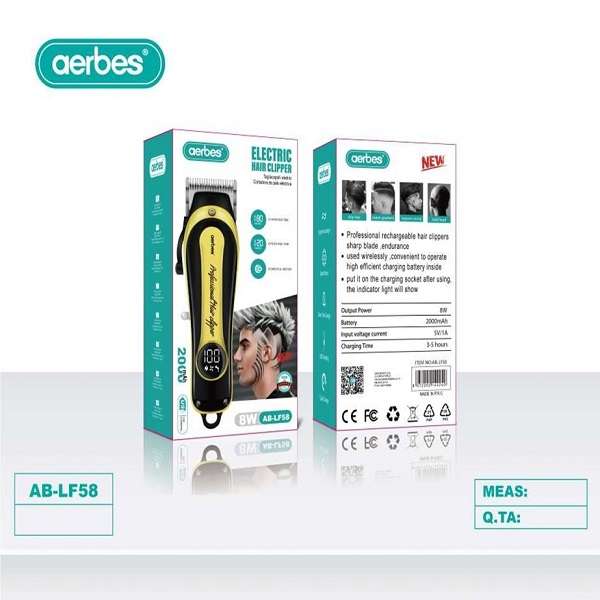 Aerbes AB-LF58 2000Mah  Professional Rechargeable  Electric Hair Clipper
