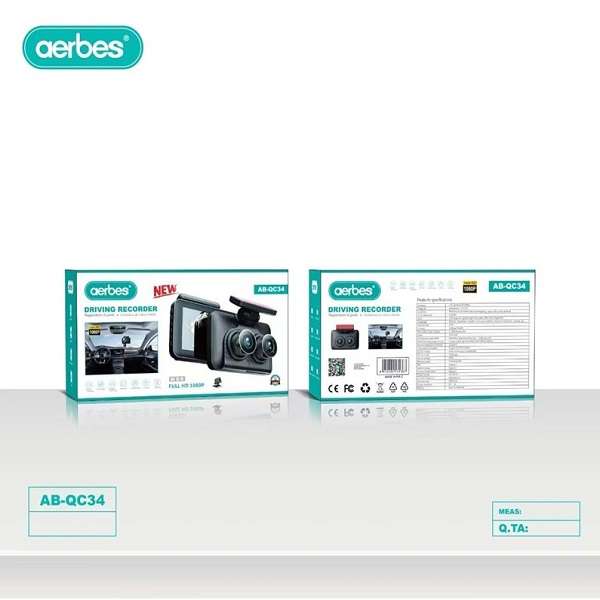 Aerbes AB-QC34 300Mah  3-Camera Lens Car DVR 4 Full HD 1080P Dash Cam With G-Sensor