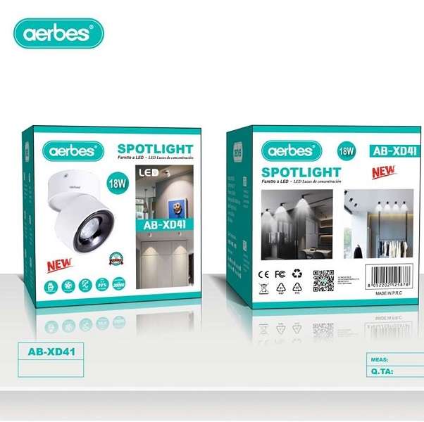 Aerbes AB-XD41 18W LED Spotlight With Wide Angle Positive White Light